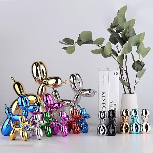XIAOMAGG Pink Balloon Dog Decor - Animal, Shelf & Modern Desk Statue - Office Gold Decorations thumbnail 9