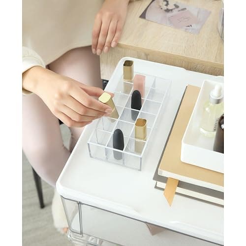 iDesign The Sarah Tanno Collection Plastic Lipstick Organizer, 8" x 4" x 2", Clear thumbnail 5