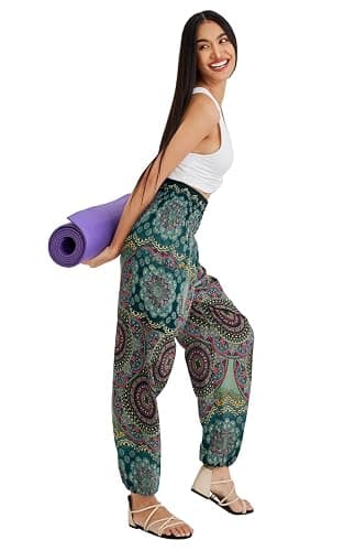 Joob Joob Boho Pants for Women - Hippie Harem Pants Women - Womens Yoga Pants – Comfy Bohemian Flowy Hippie Clothes thumbnail 7