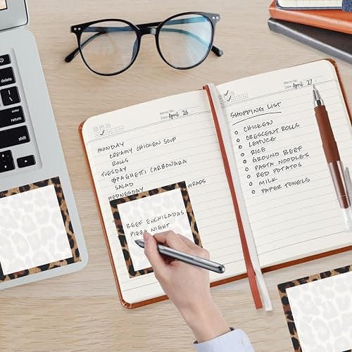 AOPEFNX Sticky Notes, 2 Pads, 3x3 inches, Cute Colorful Fun Self-Stick Note Pads, Easy Post, Strong Adhesive Notepad Cute Black Leopard thumbnail 2