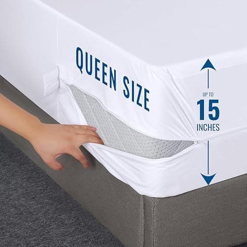 Utopia Bedding Mattress Protector Zippered Queen Size, 100% Waterproof Bed Bug and Dust Mite Proof Mattress Encasement, Absorbent 6 Sided Mattress Cover thumbnail 4