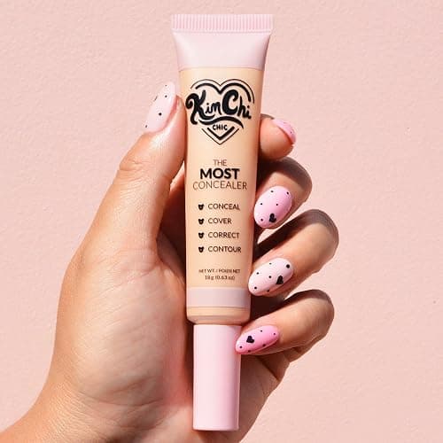 KimChiChic Beauty The Most Concealer | Full Coverage Water Resistant Multi-Use Concealer | Conceal, Correct, Contour & Highlight | Matte Satin Hybrid Finish | Brush Applicator, 0.63 oz, 03-Light Beige thumbnail 2