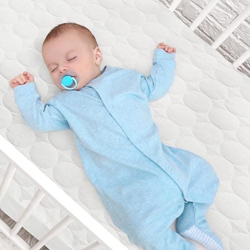 Crib Mattress Protector Sheets Waterproof 2 Pack, Quilted Crib Mattress Pad Cover Fitted Fits for Toddler Bed Mattress, White, 52” x 28” thumbnail 2