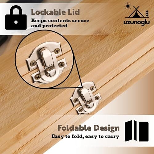 Foldable Bamboo Cutting Board Set - with Knife, Peeler, Bag & Built-in Sharpener – Portable Compact Chopping Board for Camping, Picnic, Travel & Kitchen – Non-Slip, Eco-Friendly, Multi-Purpose Design thumbnail 5