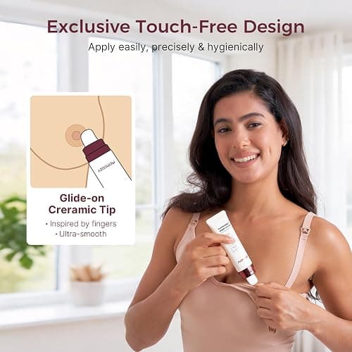 Momcozy ComfortNip™ Cooling Comfort & Touch Free Nipple Cream, Nipple Cream for Breastfeeding, Instant Relief, Plant-Based Formula, Newborn Essentials with Cooling Ceramic Applicator, 1.76oz thumbnail 2