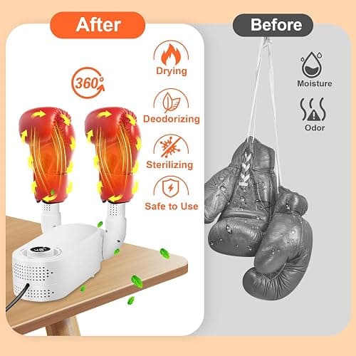 Boxing Glove Dryer with Intelligent Timer, Constant Temperature Punching Gloves Dryer for Kids and Adults Effectively Eliminates Odors thumbnail 6