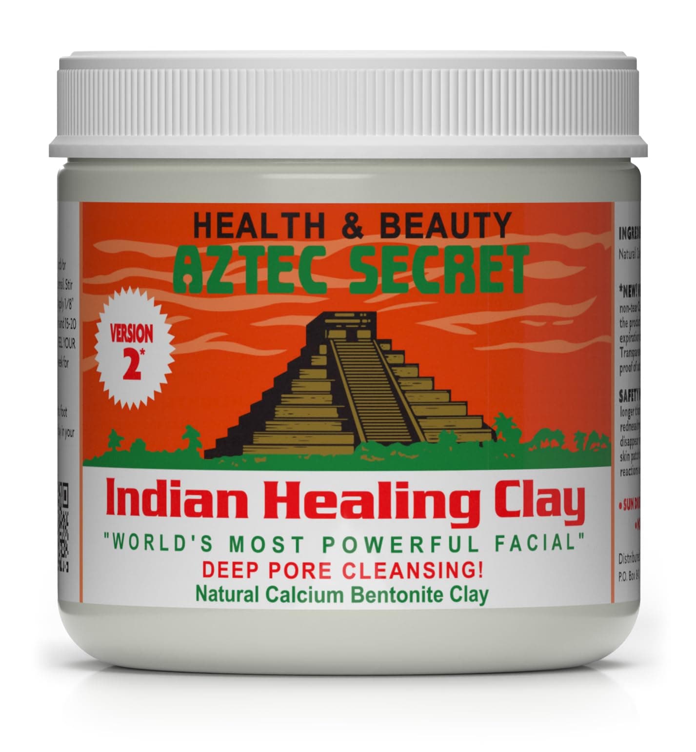 Aztec Secret – Indian Healing Clay 1 lb – Deep Pore Cleansing Facial & Body Mask – The Original 100% Natural Calcium Bentonite Clay – New Version 2 - Image 1
