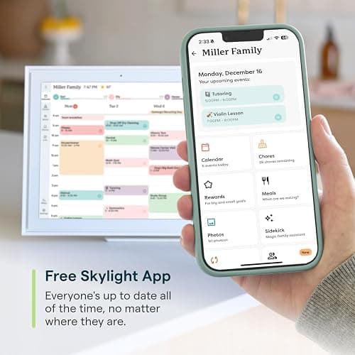 Skylight Calendar: 15-inch Wall Planner Digital Calendar & Chore Chart, Smart Touchscreen Interactive Display for Family Schedules – Wall Mount Included, Great for Organizing Your 2026 Calendar thumbnail 5