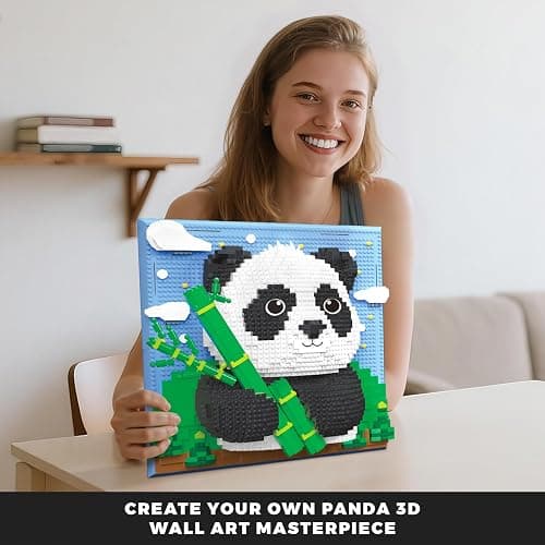 Loyratche Panda Animal 3D Wall Art Micro Mini Building Blocks Set, Unique Home Wall Decor or Table Display Ideal Birthday Toy for Adults thumbnail 2