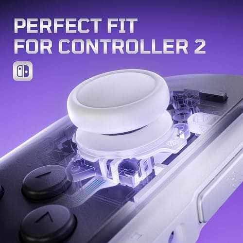 eXtremeRate Replacement 3D Joystick & Thumb Grips & Side Rail Shell Buttons for Nintendo Switch 2 JoyCon, Console Rail Stickers Controller Left Right Analog Stick Thumbsticks Caps for Switch 2 - White thumbnail 9