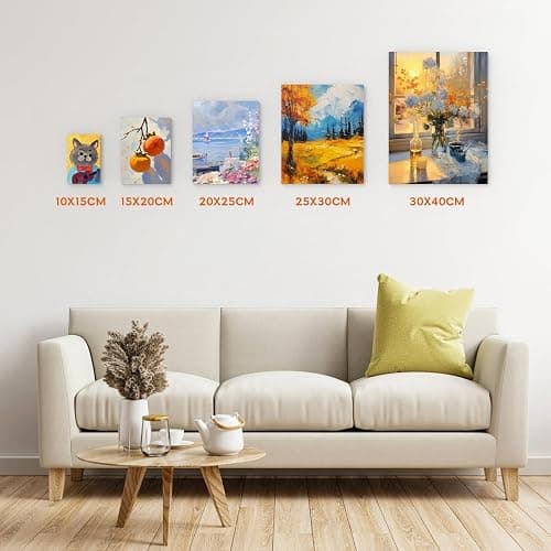 Koncci Stretched Canvas for Painting, 10 Packs Multiple Sizes Canvases Set, 10x15, 15x20, 20x25, 25x30, 30x40cm, 280GSM Stretched Wooden Canvas Frames for Acrylic Oil Watercolor, Artist & Beginner thumbnail 8