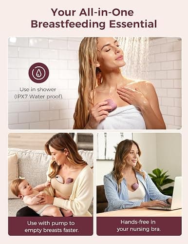 Momcozy Warming Lactation Massager Pro, 8 Vibration Modes & 4 Heating Levels, Longer-Lasting & 100s Rapid Warming Breast Massager, Quick Charging, Improves Milk Flow & Relieves Breast Engorgement thumbnail 4