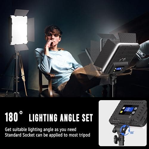 NiceVeedi 2-Pack Photography Lighting Kit, 36W Bi-Color Studio Lights 2700-6500K CRI 95+, Dimmable LED Video Light Kit with Remote Control & 72” Tripod Stand, Lighting for Video Recording/Photography thumbnail 4