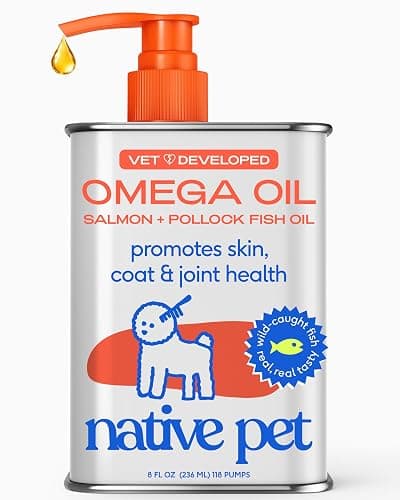 Native Pet Omega 3 Fish Oil for Dogs & Cats – Wild Alaskan Salmon Oil for Dogs Skin and Coat, Supports Joints, Heart & Shedding – Fast-Absorbing Omega 3 6 9 Liquid Supplement – 8oz - Image 1