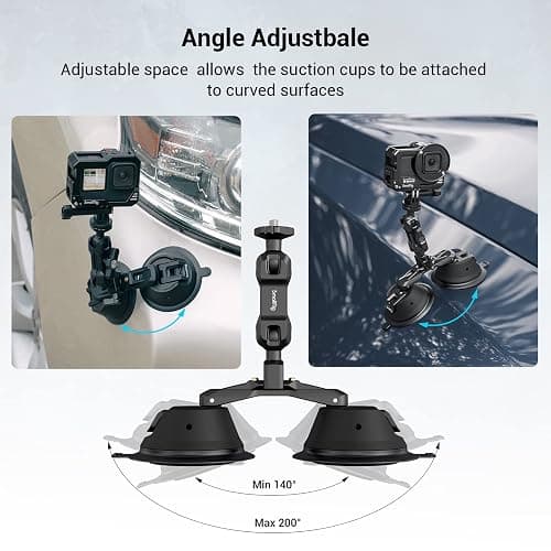 SmallRig Camera Suction Cup Mount, Mount for GoPro 13/12, for DJI Action 6/5, on Car Window, Windshield, for Sony DSLR, Lightweight Camera, Vehicle Shooting,Vlogging, with Action Camera Mount-3566 thumbnail 4