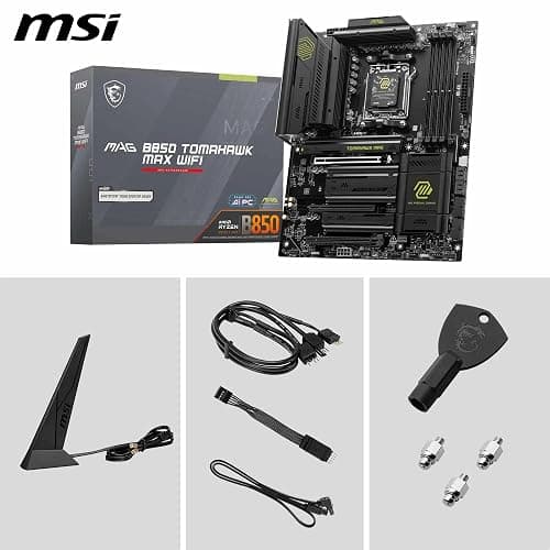 MSI MAG B850 Tomahawk MAX WiFi Motherboard, ATX - Supports AMD Ryzen 9000/8000 / 7000 Processors, AM5-80A SPS VRM, DDR5 Memory Boost 8400+ MT/s (OC), PCIe 5.0 x16, M.2 Gen5, Wi-Fi 7, 5G LAN thumbnail 7