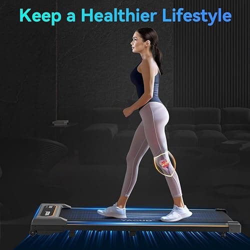 Yagud Walking Pad Treadmill for Home Office, Portable Under Desk Treadmill with Remote Control and LED Display, Walking Jogging Running Machine thumbnail 7
