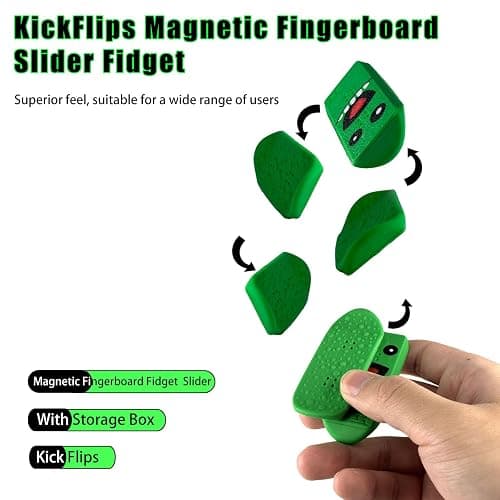 OG KickFlips Flipping Fidget Toy for Adults,Magnetik Fingerboard,Skateboard Slider Fidget,with Storage Crat Portable Toy thumbnail 4