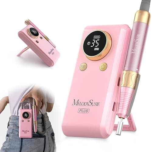 MelodySusie Clip-On Rechargeable 2-in-1 Nail Drill with Adjustable Built-In Stand,SM330G 35000RPM E-File with Lightweight Handpiece for All Manicure Shaping & Gel Removal for Advanced Home & Salon Use - Image 1