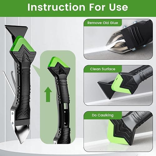 Professional Caulk Gun Kit with Caulk Remover & Silicone Sealant - 5 in 1 Caulking Tool Set for Caulking Removal, Includes Caulking Gun Tool, Silicone Scraper thumbnail 4