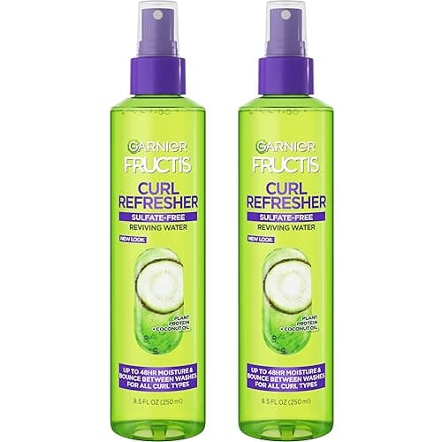 Garnier Fructis Curl Refresher Reviving Water Spray, Sulfate Free, 8.5 Fl Oz, 2 Count (Packaging May Vary) - Coconut - 8.5 Fl Oz (Pack of 2)
