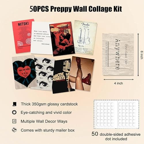 KBKBART 50Pcs Downtown Girl Posters, Downtown Girl Room Decor, Y2k Wall Art Prints for Bedroom, Coquette Wall Collage Kit for Room Aesthetic, 4"x6" Vintage Photo Collage Kit Pictures for Dorm Decor thumbnail 2