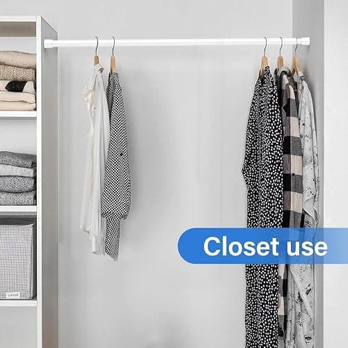 AIZESI 2pcs Spring Tension Rods Adjustable 26 to 39 inch Small Tension Curtain Rod No Drilling Expandable Spring Loaded Curtain Rod,Suitable for Doors and Windows 28 to 36 inch, White thumbnail 3