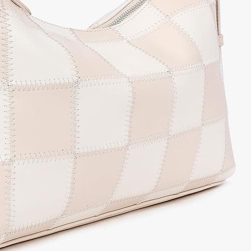 hibear Checkered Shoulder Bag for Women Classic Black and White Purse Trendy Crossbody Purse Leather Totes Hobo Handbag thumbnail 6