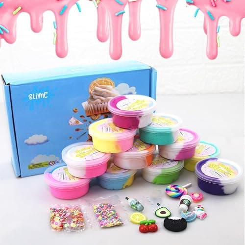 Butter Slime Kit Two-Toned 11 Packed Fidget Toy, Educational Slime Toys, Easter Egg Filling Stuffers,Birthday Gifts Prize Party Favors for Girl Boys Kids 6 7 8 9 10 11 12 thumbnail 4