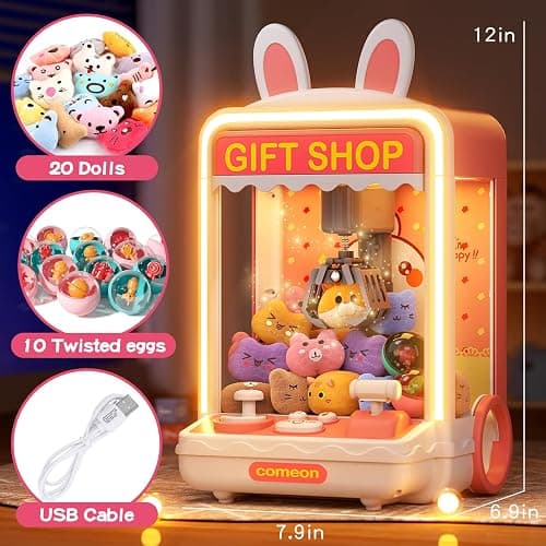 Aiqi 30 PCS Claw Machine for Kids, Mini Vending Machine with Lights Sound, Electronic Prize Dispenser for Kids Girl Ages 3-6, Claw Toys Game Gifts for 3 4 5 6 7 8 Years Old Girls thumbnail 3