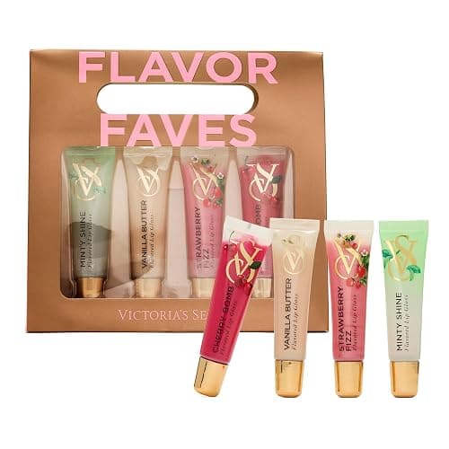 Victoria's Secret 4-Piece Flavor Favorites Lip Gloss Gift Set, Giftsets for women - Image 1