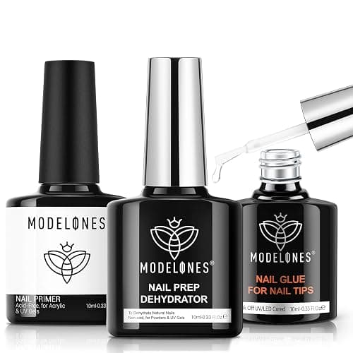 modelones 10-in-One Gel Nail Glue with Nail Dehydrator and Primer for Acrylic Nails Tips/Bloom Gel/Adhesive Bond, Long Lasting Acrylic Nail Supplies - Image 1