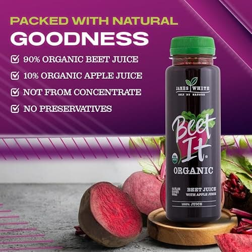 BEET IT Organic Beet Juice, 8.5 Ounce (Pack of 12) GMO-Free 100% Natural Beet Juice Organic - Gluten Free, No Added Sugar, Not from Concentrate thumbnail 6