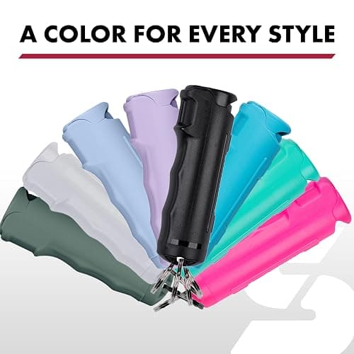 SABRE Pepper Spray with Fast Flip Top, Maximum Police Strength OC Spray, Key Ring for Easy Carry and Fast Access, Finger Grip for More Accurate and Faster Aim, 0.54 fl oz, Secure and Easy to Use - Chambray Blue Pepper Spray thumbnail 7