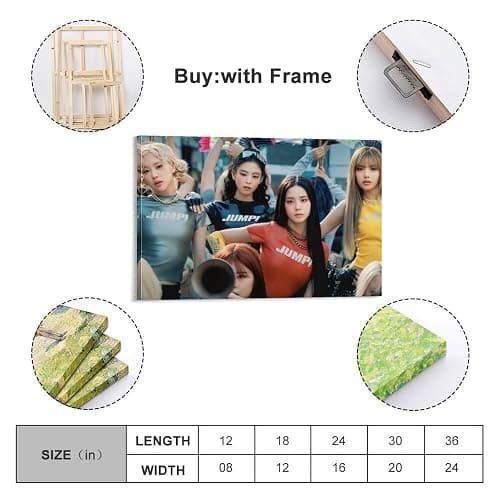 JIANGDANPPBEM Blackpink Poster DecoMotif Poster Dekorieren Sie Ihren Raum, definieren Sie Ihren Stil, 20 x 30 cm, Rahmenstil-6 thumbnail 2