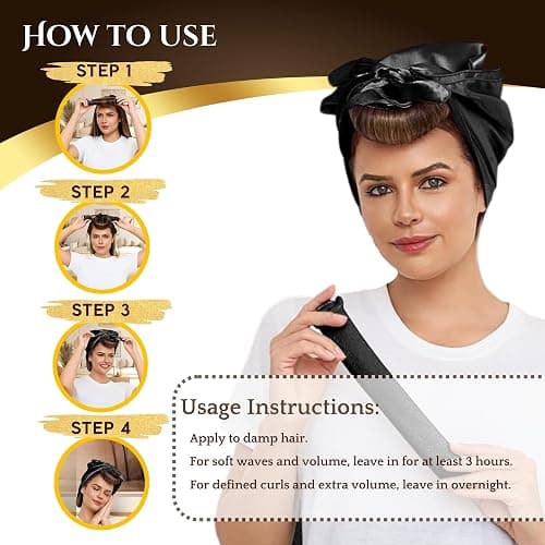 Heatless Curls Overnight, 4 PCS Heatless Hair Curler Set with Satin Scarf & Velvet Flexi Rods, Hair Accessories for Women, Hair Rollers to Sleep In for Overnight Curls, No Heat Damage Styling thumbnail 3