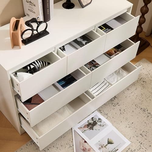 Karl home Dresser for Bedroom, Wood Dressers with 4/6 Drawers, Chest of Drawers (White, 7 Drawer) thumbnail 5