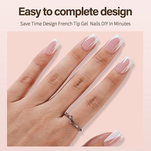 Vansiho Deep French Gel Nail Tips, 150Pcs Short Square Nail Tips, Pink Soft Gel French Tips Press on Nails, Fake Nails for Nail Art DIY 15 Sizes thumbnail 3