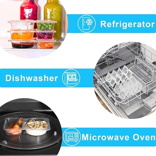 Pure Future 20-Pack Reusable Snack Containers with Lids, 2-Compartment Snackle Box Container for Meal Prep, Portion Control Snack Pack for Office, Travel & Gym, Microwave Safe (40 Pcs) thumbnail 5