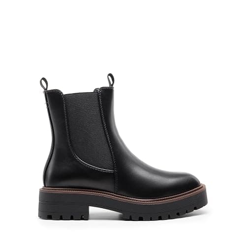 DREAM PAIRS Women's Chelsea Ankle Boots Square Toe Fashion Low Heel Lug Sole Platform Fall Booties Shoes thumbnail 2