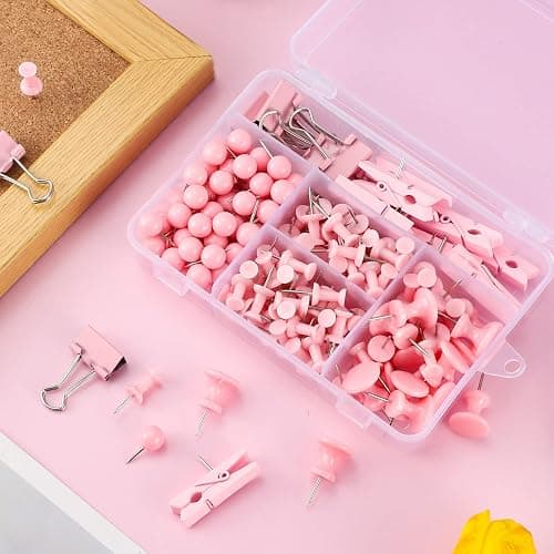 200 Pieces Pink Push Pins Thumb Tacks Cute Decorative Push Pins for Cork Board Bulletin Boards Wall Maps Pictures Office Supplies thumbnail 6