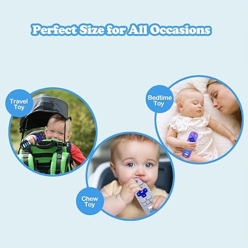 ROBBEAR Baby Teething Toys, Food Grade Silicone Teether for Babies 3 6 12 18 Months, TV Remote Shape Toddlers Chew Toys, Freezer BPA Free (Pink RC) thumbnail 8