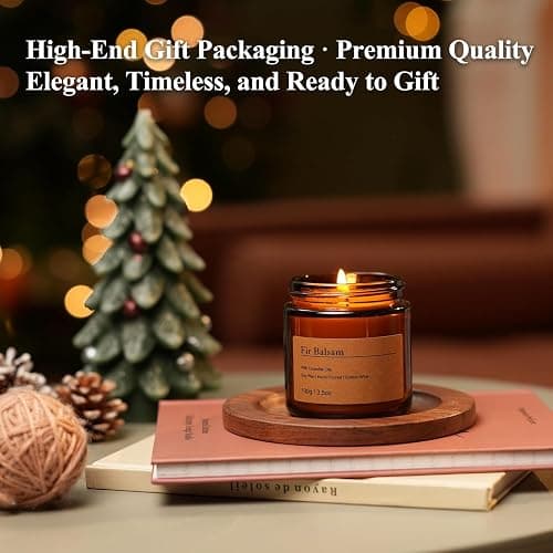 Holiday Candle Gift Set – 8 Pack Vintage Amber Glass Jar Candles,Winter Scents for Home,Christmas Gift for Women,Aromatherapy Soy Wax Candles,Cozy Home Décor,Premium Box thumbnail 6