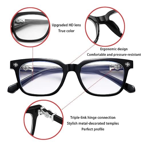 Classic Thick Glasses for Men Women Square Frame Clear Lens Fashion Glasses Non Prescription Eyeglasses thumbnail 2