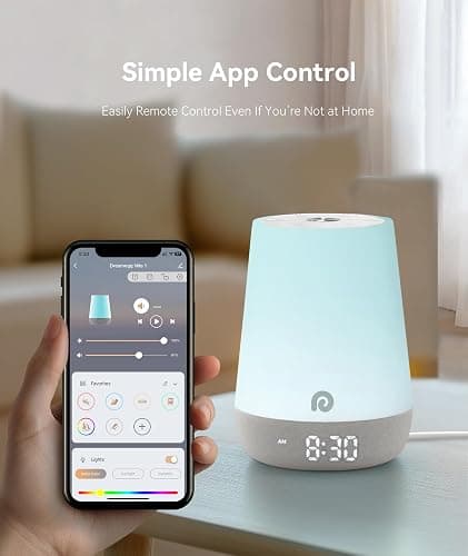 Dreamegg Sound Machine Baby - White Noise Sound Machine Baby With Night Light, Ok to Wake Alarm Clock, 34 Soothing Sounds, Sleep Trainer, Routine Builder, App Control for Kids Nursery Sleeping Bedroom thumbnail 5