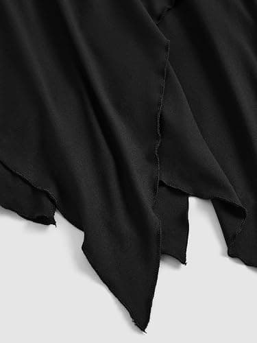 SHENHE Women's Plus Size Cold Shoulder Dress Bell Sleeve Drawstring Asymmetrical Flowy Gothic Fairy Dresses thumbnail 5