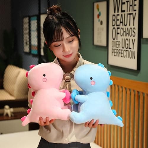 SQEQE Dinosaur Stuffed Animal, Loving Soft Dino Plush Toys with Holding Heart, Sweet Romantic Anniversary Birthday Gift for Her Girls Boys Girlfriend(Pink,12 inch) thumbnail 2