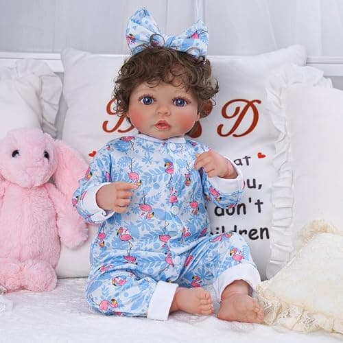 BABESIDE Reborn Baby Doll Clothes for 17-22 Inch Dolls, 5 Sets Baby Doll Clothes Outfits Accessories - Romper Suit and Headband for Newborn Baby Doll Boy&Girl Kids Gift thumbnail 6