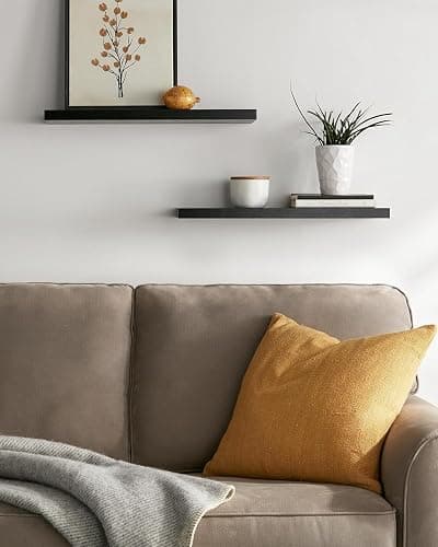 BAYKA Floating Shelves for Wall, 22.5 inches Black Wall Shelves for Bathroom, Bedroom, Living Room, Kitchen & Book, Hanging Display Decor Organizer Shelf with 22 lbs Capacity thumbnail 2