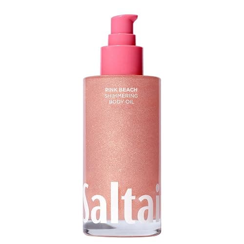Saltair Shimmering Body Oil - Pink Beach Scented Dry Oil Moisturizer with Light-Reflecting Pearl Pigments. Moisturizing Glow for All Skin Types - 4 Fl Oz - Image 1